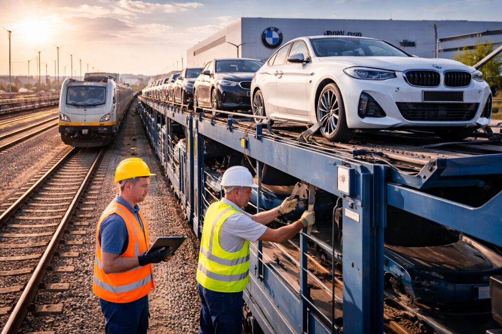 Vasúton indulnak Európa kikötői felé a debreceni BMW-gyár autói